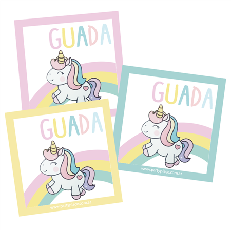 Stickers cuad. Baby Unicorn 16u Pers